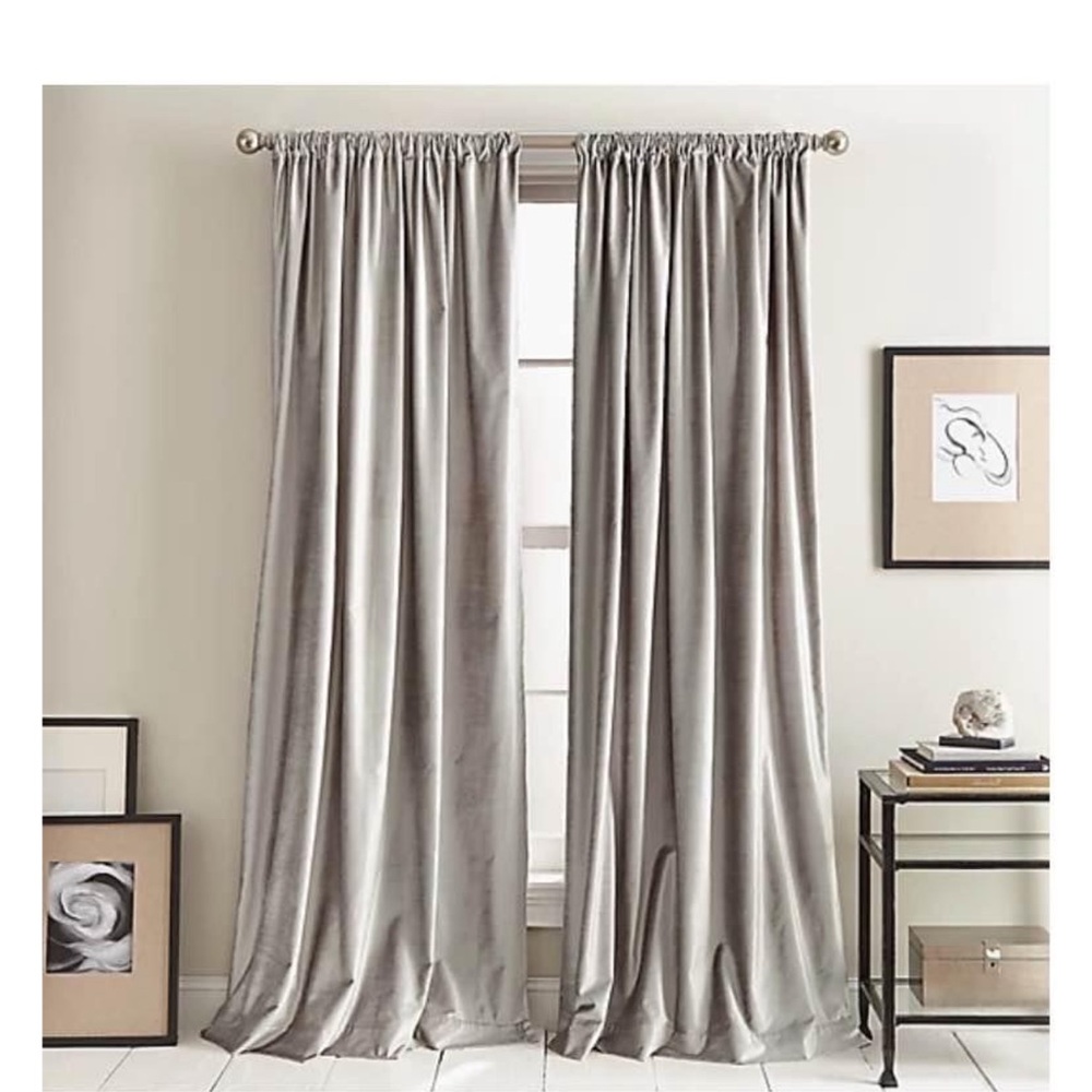 DKNY Silver Velvet Drapes
